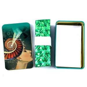 고품질 주석 상자 포장 78 카드 타로 운세 점술 가족 파티 게임 할로윈 및 크리스마스