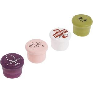 카파붕가 와인 병마개, 4종 세트, 클래식, 실리콘 재사용 가능한 병뚜껑