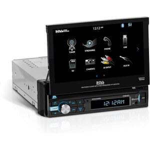 [미국배송] BOSS 오디오 시스템 BV9968MB 카 스테레오 U2013 싱글 딘 7인치 터치스크린 블루투스 CD DVD 플레이어 없음 AM/FM 라디오 수신기