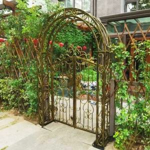 야외 대문 입구 펜션 아치형 철제 현관 게이트