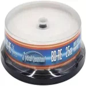 광학 양자 OQBDRE02WIP-10 2X 25GB BD-RE 단층 블루레이 재작성 가능한 화이트 잉크젯 10 디스크 스핀들