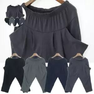 봄여름 홈웨어 외출패션 배기바지 7부 절개주머니 4부