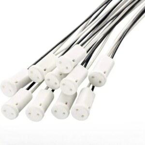 10/20pcst G4 램프 소켓 10/20cm 흰색 할로겐 홀더 크리스탈 전구 LED