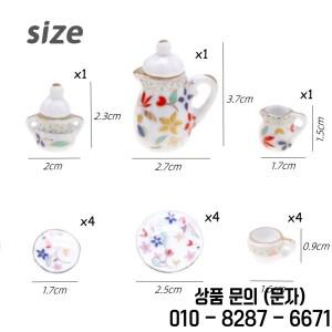 인형의 집 미니 시뮬레이션 세라믹 티 세트 장식 및 놀이 소품 모델 장난감 도매 15