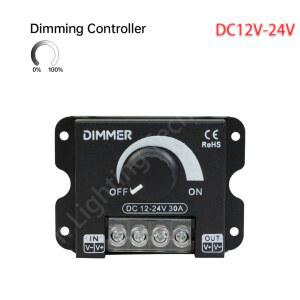 블랙 LED 디머 DC12V 24V 30A 색상 조절 5050 컨트롤러 회전 360W - PWM 포함 단일 노브 스트립용 밝기