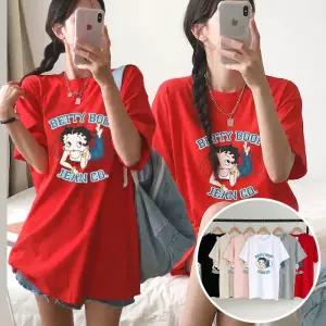 붑붑걸 BOX 여성 오버핏 반팔 티셔츠 (7컬러) 박스티 빅사이즈