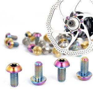 12개 티타늄 볼트 M5x10 12mm 자전거 디스크 브레이크 로터 나사 및 물통 케이지