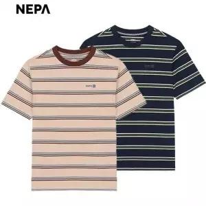 [네파]공용 멀티 스트라이프 피케 반팔 라운드티셔츠 - 7LD5368_YS