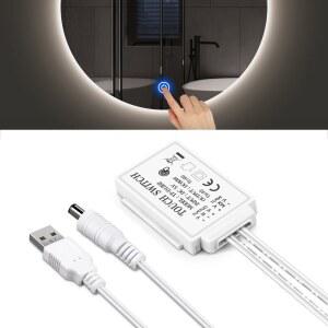 5V USB 터치 컨트롤 디밍이 가능한 한 미러 스위치 침실 조명 램프 조명에 욕실 대 조광기 LED