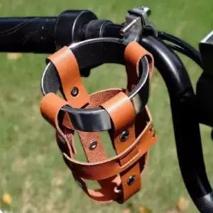 가죽 커피 컵홀더 음료 오토바이 자전거 고정 케이지 컵 거치대 물병 홀더 워터 물통