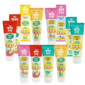 뽀로로 어린이치약 90g 10개 4가지향 유아 저불소 치약 어린이집 유치원