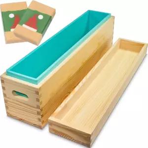 비누 만들기용 키가 큰 나무 틀 - 뚜껑이 있는 5파운드 직사각형 실리콘 80온스