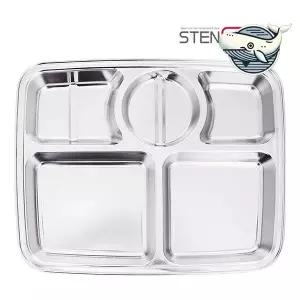 [하프클럽/브이와이]세련된 스테인 식판 스텐식판 다용도 홈카페 5칸