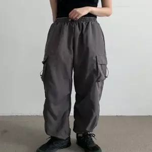 여성 조거팬츠 카고바지 스트링 포켓팬츠 블랙 그레이