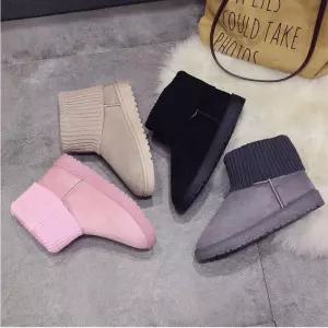 발목 숏부츠 따뜻한 겨울신발 여성방한화 심플 내츄럴 털신