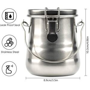 오일 페인트 브러시 와셔 유화용 뚜껑과 필터 스크린이 있는 휴대용 스테인레스 스틸 누출 방지