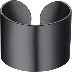 남성용 스테인리스 스틸 오픈 밴드 링 여성용 18K 골드/블랙 도금 브러시/매끄러운 표면 세트 미니멀리스트