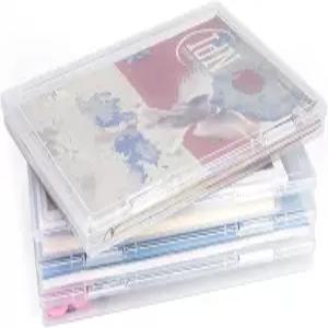 푸이졸 사진 보관함 11.5x8.5인치 휴대용 보드 게임 보관 용기 4개 A4 용지 가정/사무실용 공예 및 파일