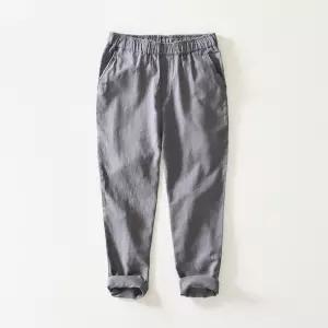 남자 면마 팬츠 바지 9부 모시 빈티지 여름 린넨 얇은 와이드 캐주얼 심쿵마켓