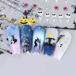 (마카담아) 할로윈 네일스티커(2매) / 네일스티커 호박스티커