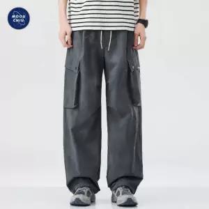 남성바지 봄여름 얇은 커브드 팬츠 작업복 아메리칸 카고 슬랙스 심쿵직구