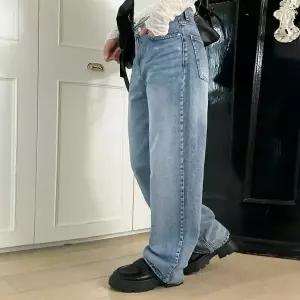 [하프클럽/옷자락]여자 데일리 빈티지 워싱 루즈핏 데님 팬츠