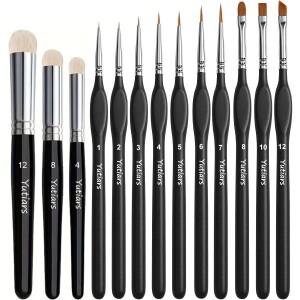 Yutiars 소형 페인트 브러쉬 드라이 마이크로 디테일 세트 아크릴 수채화 및 오일용 미세