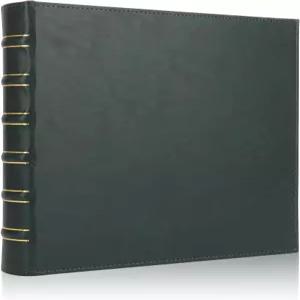 LETVPVOW 빈티지 하드백 3 링 바인더 1인치 프로페셔널 가죽 개의 8.5인치 x 11인치 사진 앨범 가정 학교