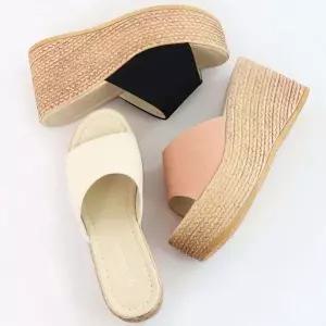 인기상품 여자 통굽 슬리퍼 사무실 웨지힐 여름 슈즈 구두 신발 [W66815A_260331]