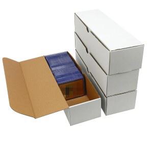 EBOAUSI 4팩 u 3200개 거래/게임 카드 박스 u2013 탑로더 및 스포츠 헤비 듀티 골판지 정리함에