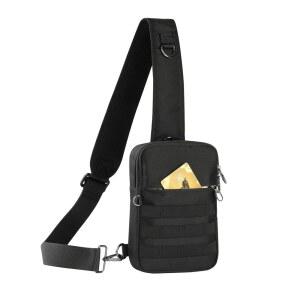 남성용 VADOO 소형 슬링백, 지퍼 잠금 기능이 있는 전술 크로스바디백, 야외 여행용 RFID 및 몰 시스템