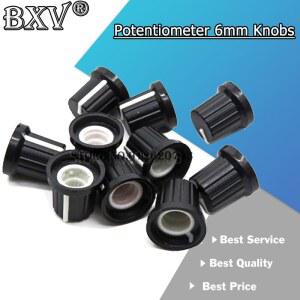 플라스틱 나사산 널링 전위차계 손잡이 캡 6mm 샤프트 구멍 직경 Wh148 20PCs