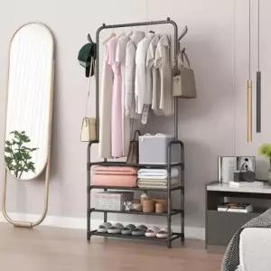 [JED] 일체형 4단 블랙 선반 행거 160cm