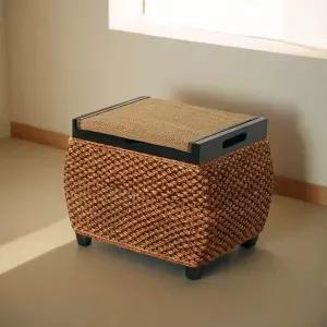 현관 사각 벤치 수납형 바구니 긴의자 빈티지 원목