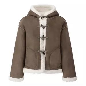 [르샵]후드 더플 버튼 무스탕 자켓 (DP4JK016A)