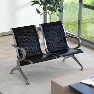 킨스위트 접견실 의자 사무실 은행 병원 공항 블랙을 위한 2인승 금속 대기실 손님 및 접견 좌석