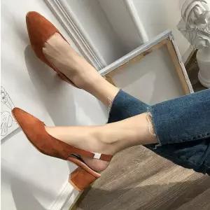 인기상품 여성 베이직 스웨이드 통굽 로퍼 구두 [W66F82E_260331]