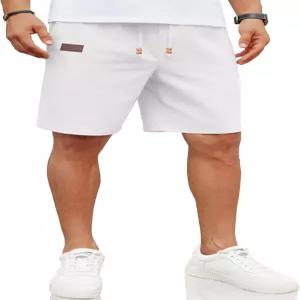 COOFANDY 남성 캐주얼 린넨 반바지 신축성 허리 드로스트링 루즈핏 여름 해변 휴가용 포켓 포함