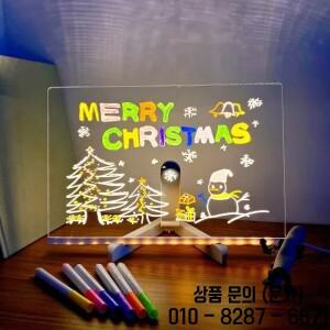 7개의 다채로운 펜이있는 LED 편지 메시지 보드 사무실 학교 홈을위한 라이트 업 지우기 아크릴 건식