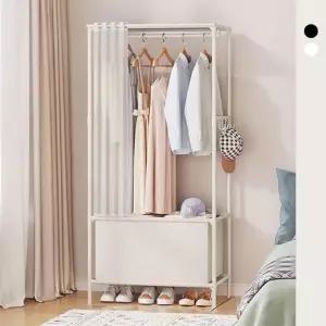 커튼 조립형 간이옷장 올인원행거 파워행거 비키니옷장