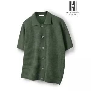 [해리슨옴므]스카시 펀칭 린넨 반팔 가디건 TBCC1040_P420349608