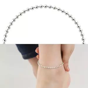 92.5 실버 미러볼 데일리 발찌 3mm