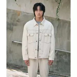 [디엠스]체인 트윌 데님자켓 셋업 베이지 오버핏 DDJXZ05OSD_P420354303