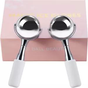 크라이오 페이스-360 회전식 깨지지 않는 스틸 아이스 글로브 콜드 마사지 롤러 볼 - 여성용 얼굴 피부