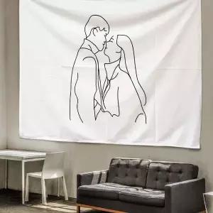 [골드스마일]인테리어 천포스터 허그L 포스터 패브릭 문가리개 대