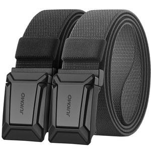 [미국배송] 남성용 JUKMO 스트레치 전술 벨트 2팩 군용 작업 장비 하이킹 1.5인치 탄력 나일론 웹 퀵 릴리스 벨트 선물 상자