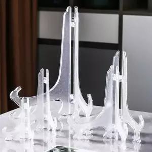 투명 플라스틱 액자 거치대 받침대 접시 장식 진열 1P