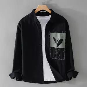 남성 긴팔 봄가을 포켓 프린트 올 코튼 셔츠 아우터 캐주얼 코디 치 심쿵해외구매