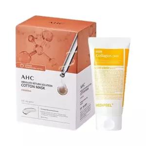 AHC 순면 마스크팩 퍼밍 25매 + 메디필 비건 클리어 클렌징폼 120ml