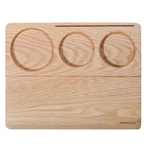 놈코어 탐핑 매트 - 내추럴 오크 에스프레소 스테이션 바리스타용 커피 탐퍼 홀더 포르타필터 특허 출원 중 솔리드 아메리칸 화이트 우드